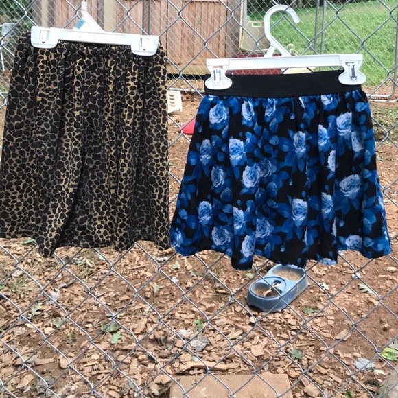 Homemade Leopard Print Skirt & Blue Floral Skort 7 - Picture 4 of 11